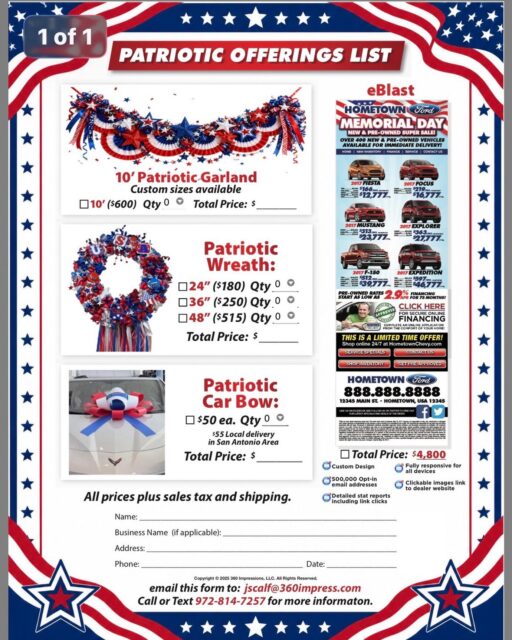 Bows, wreaths garland and Eblasts!! Deliveries begin Monday! 🇺🇸
