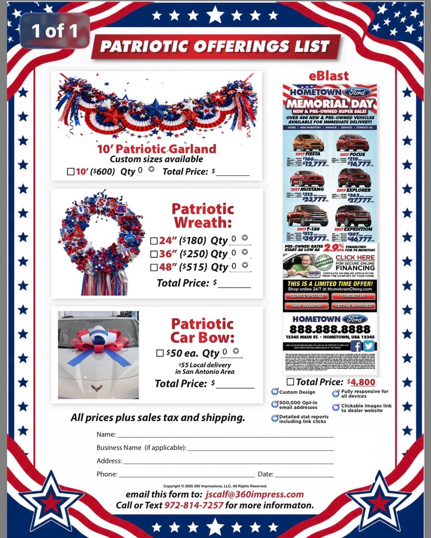 Bows, wreaths garland and Eblasts!! Deliveries begin Monday! 🇺🇸